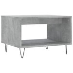 vidaXL Table basse gris béton 60x50x40 cm bois d'ingénierie
