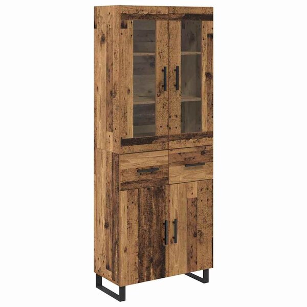 vidaXL Haut Armoire avec tiroir 2 Pièces Bois Ancien Bois d'ingénierie