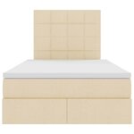 vidaXL Lit avec rangement et matelas Crème 120 x 200 cm Polyester