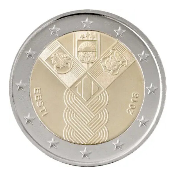 2 euros commémorative Estonie 2018 - Indépendance des Pays baltes.