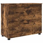 vidaXL Ensemble de mobilier de salle de bain 4 Pièces Chêne fumé