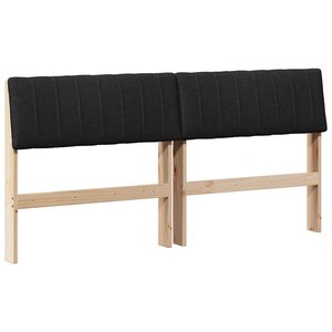 vidaXL Tête de lit capitonnée Noir 150 cm Pin massif