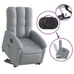 vidaXL Fauteuil inclinable électrique gris clair tissu