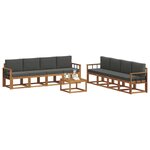 vidaXL Ensemble de canapés d'extérieur 9 Pièces Naturel et Anthracite