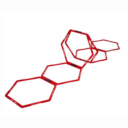 Pure2improve 6 pièces grille hexagonale d'agilité rouge