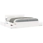 vidaXL Lit avec tiroirs et matelas blanc 200x200 cm bois massif de pin