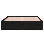 vidaXL Cadre de lit sans matelas noir bois massif 120x190 cm