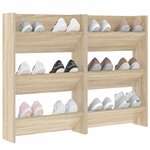 vidaXL Armoires à chaussures murales 2 Pièces Chêne 60x18x90 cm Aggloméré