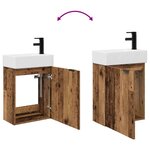 vidaXL Meuble de salle de bain avec robinet Bois ancien