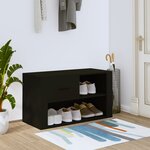 vidaXL Armoire à chaussures Noir 80x35x45 cm Bois d'ingénierie