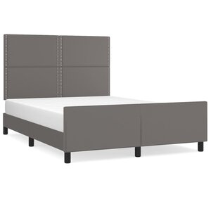 vidaXL Cadre de lit avec tête de lit Gris 140x190 cm Similicuir
