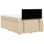 vidaXL Sommier à lattes de lit avec matelas crème 120x190 cm tissu
