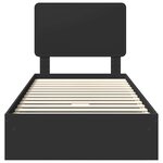 vidaXL Lit de Rangement avec tiroir Noir 75 x 190 cm Bois d'ingénierie