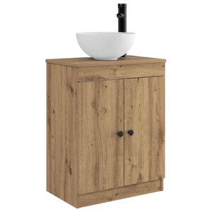 vidaXL Meuble de salle de bain avec évier Chêne artisanal