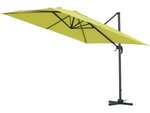 Parasol jardin déporté Alu "Sun 3" - Carré - 3 x 3 m - Vert + housse de protection