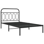vidaXL Cadre de lit métal avec tête de lit noir 100x190 cm