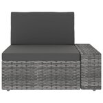 vidaXL Salon de jardin 7 Pièces avec coussins Gris Résine tressée