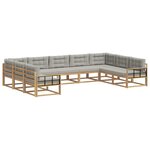 vidaXL Ensemble de canapés d'extérieur 9 pc Blanc et gris clair