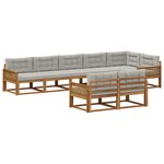 vidaXL Ensemble de canapés d'extérieur 8 pc Naturel et Gris clair
