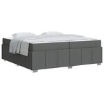 vidaXL Cadre de lit avec matelas Gris foncé 200 x 200 cm tissu