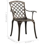 vidaXL Chaises de jardin 2 Pièces Aluminium coulé Bronze