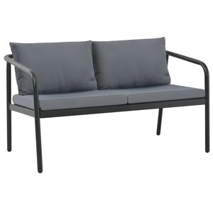 vidaXL Canapé de jardin à 2 places avec coussins Gris Aluminium