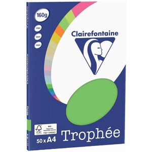 Ramette 50 Feuilles Papier 160g A4 210x297 mm Certifié FSC vert menthe TROPHÉE