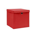 vidaXL Boîtes de rangement avec couvercles 10 Pièces 28x28x28 cm Rouge
