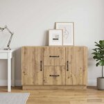 vidaXL Buffet Chêne artisanal 89 x 34 5 x 57 cm Bois d'ingénierie