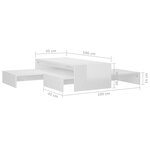 vidaXL Ensemble tables basses gigognes Blanc brillant 100x100x26 5 cm