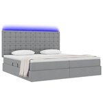 vidaXL Lit avec rangement et LED Gris clair 200 x 200 cm Polyester