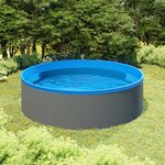 vidaXL Piscine avec écumoire suspendue et pompe 350x90 cm Gris