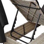vidaXL Transat double avec toit Réglable Gris clair 205 x 129 x 200 cm