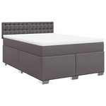 vidaXL Sommier à lattes de lit avec matelas Gris 140x190 cm Similicuir