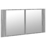 vidaXL Armoire de salle de bain à miroir LED sonoma gris 90x12x45 cm