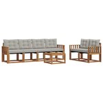 vidaXL Ensemble de canapés d'extérieur 7 pc Gris Naturel et Clair