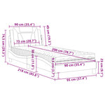 vidaXL Lit avec matelas noir et blanc 90x200 cm similicuir