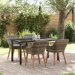 vidaXL Ensemble de mobilier de jardin 5 pièces en poly rotin gris