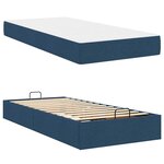 vidaXL Cadre de lit avec matelas Bleu 90 x 200 cm tissu
