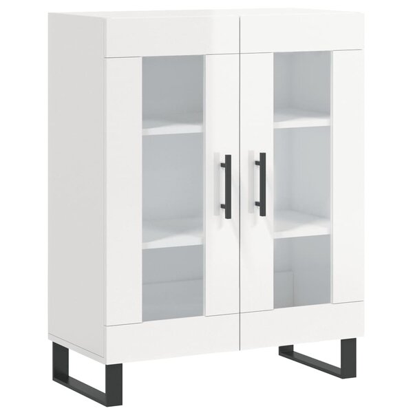 vidaXL Buffet Blanc brillant 69 5x34x90 cm Bois d'ingénierie