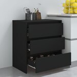 vidaXL Buffet Noir 70x41x75 cm Bois d'ingénierie
