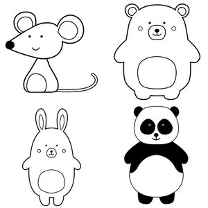 Kit 4 tampons bois - Animaux adorables