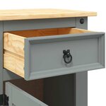 vidaXL Table de chevet Gamme Corona pin mexicain Gris 53x39x67 cm