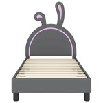 vidaXL Cadre de lit pour enfants avec tête de lit Gris clair PU