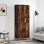 vidaXL Buffet haut Chêne fumé 69 5x34x180 cm Bois d'ingénierie