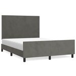 vidaXL Cadre de lit avec tête de lit Gris foncé 140x200 cm Velours