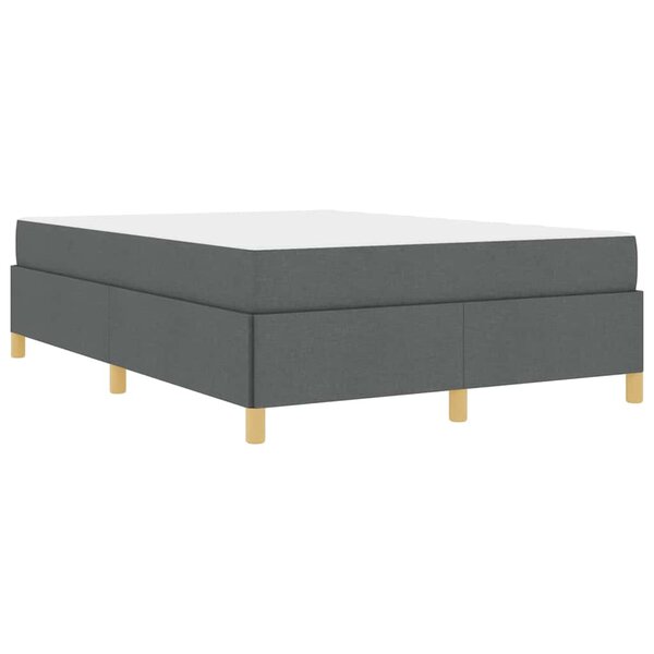 vidaXL Lit à ressorts Gris Foncé et Blanc et Gris Foncé 140 x 190 cm