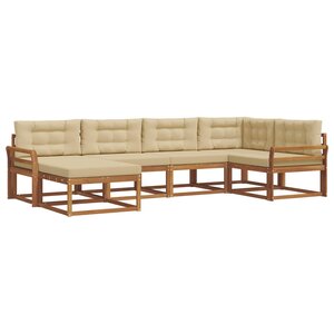 vidaXL Ensemble de canapés d'extérieur 6 Pièces Naturel et Beige