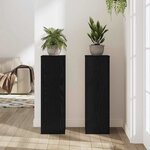 vidaXL Support de Plante 2 Pièces Chêne noir 25 x 25 x 80 cm