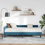 vidaXL Cadre de lit d'angle avec matelas Autre 2 Pièces Bleu Velours